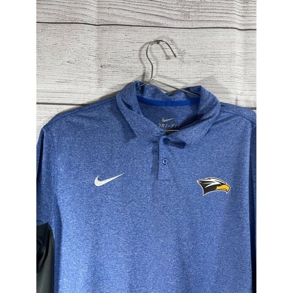 Georgia Southern Nike Dri-Fit Men's L Blue Logo Stretch Short Sleeve Polo Shirt - Picture 1 of 7